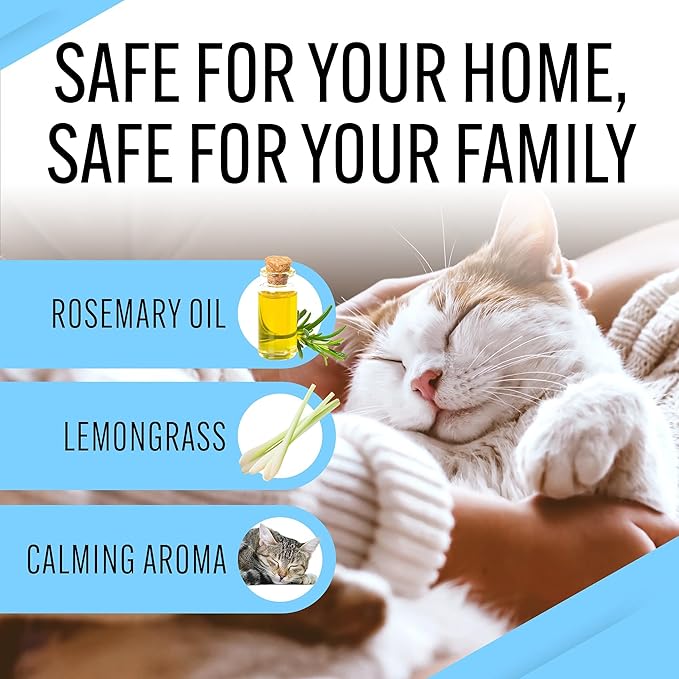 EBPP Stop The Scratch Cat Spray Deterrent for Kittens and Cats - Non-Toxic, Safe for Plants, Furniture, Floors and More Cat Deterrent Spray with Rosemary Oil