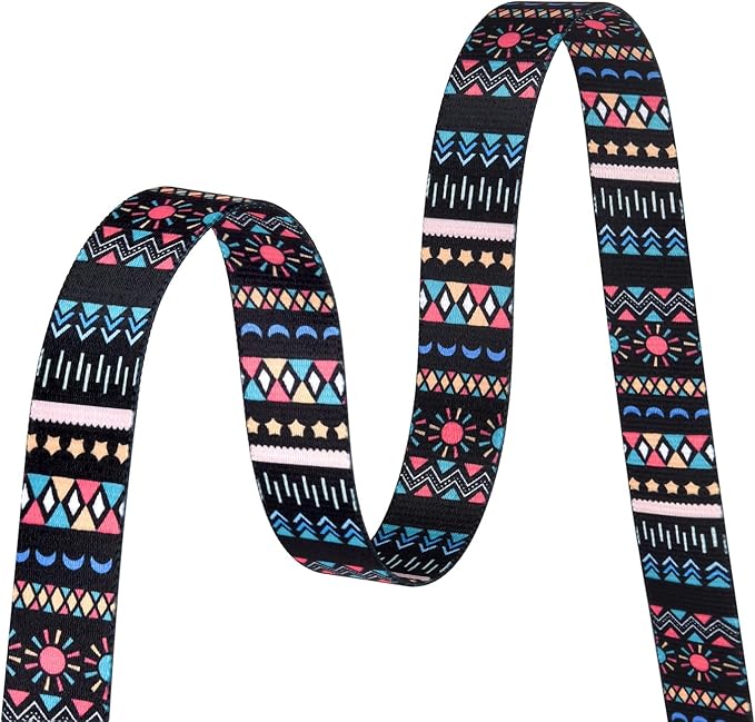 Dog Collar with Bohemia Floral Tribal Geometric Patterns - Soft Ethnic Style Collar Adjustable for Small Medium Large Dogs(Black Bohemia,L)