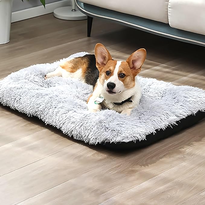 Dog Crate Mat, Dog Bed for Large Dogs, Comfy Fluffy Kennel Pad Anti-Slip for Dog beds & Furniture, Quilted Dog Bed for Pets for Medium/Small Dogs Cats (Color : Green, Size : 36x25)