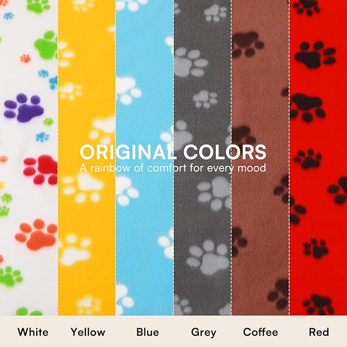 LINENLUX Cute Dog Blanket for Small Medium Dogs 6-Pack Soft Stretchy Fleece Blankets for Pet Cat Puppy Warm Wrinkle-Resistant Throw for Couch Bed Outdoor Coffee 45x31 inch (Pack of 6)