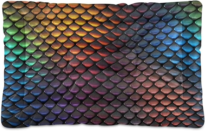 Pet Bed Colored Scales Dog Bed Mat Absorbing Non Slip Pad Pet Sleeping Mat for Small, Medium, and Large Dogs Puppy Cat 36 in x 24 in
