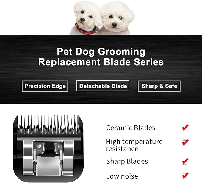 10 Blades Dog Grooming Blades Compatible with Andis/Oster A5/Wahl KM-10 Series Dog Clippers,Detachable Clipper Replacement Blade,Black,Size 10 Blade 1/16" (10#/2PCS)