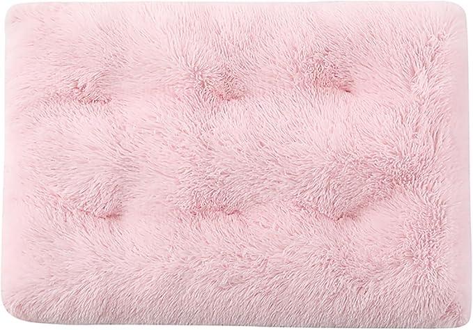 Dog Crate Mat, Dog Bed for Large Dogs, Comfy Fluffy Kennel Pad Anti-Slip for Dog beds & Furniture, Quilted Dog Bed for Pets for Medium/Small Dogs Cats (Color : Pink, Size : 48x33)