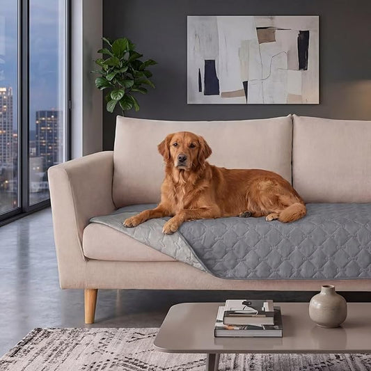 Waterproof Dog Bed Cover Pet Blanket Sofa Pet Bed Mat,Leak Proof Washable Incontinence Mattress Protectors,Suitable for People Who Cannot Take Care of Themselves,52x82 Inch Light Grey