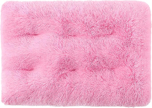 Dog Crate Mat, Dog Bed for Large Dogs, Comfy Fluffy Kennel Pad Anti-Slip for Dog beds & Furniture, Quilted Dog Bed for Pets for Medium/Small Dogs Cats (Color : Pink 3, Size : 30x21)