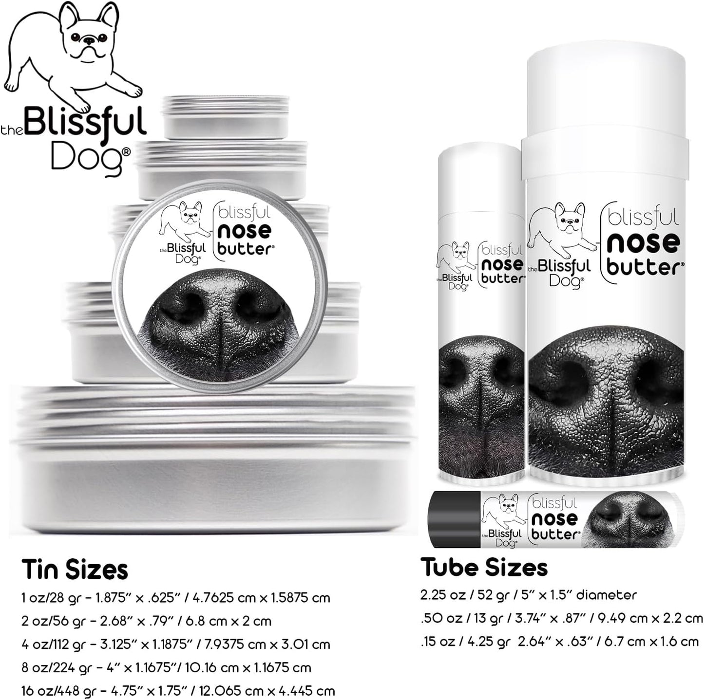 The Blissful Dog St. Bernard Nose Butter for Dry, Cracked Skin, Lick-Safe Dog Nose Balm with Moisturizing Shea Butter, Almond, Olive, and Essential Oils, Pet Supplies, Uncented, 8 oz.