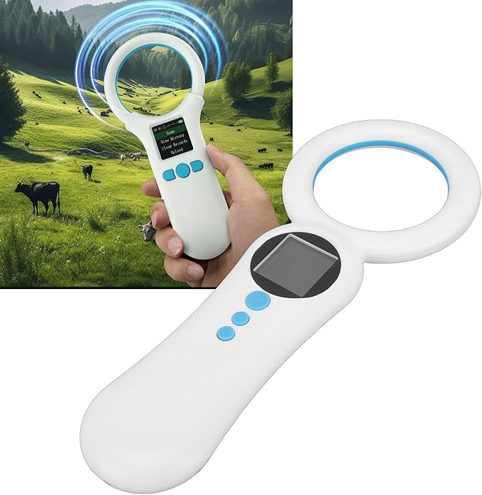 PUSOKEI Pet Microchip Scanner, Rechargeable EMID FDX B Chip Reader, 134.2kHz 125kHz Pet Chip ID Scanner with 500 Storage Capacity and 1.44in TFT Screen, for Animal