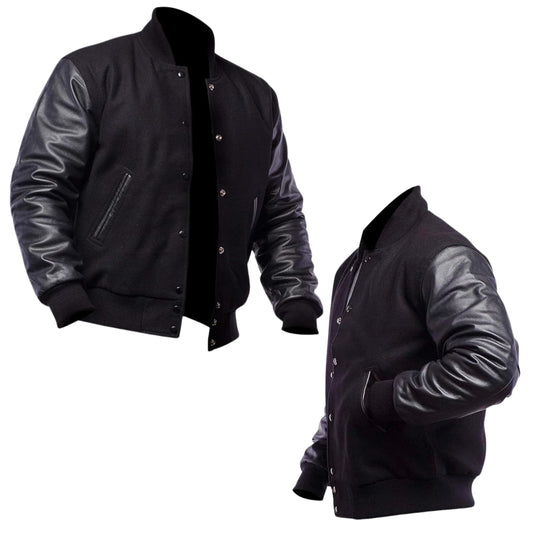 Mount Helicon Two-Tone Leather Baseball Varsity Jacket for Men - Premium Quality and Unique Design (US, Alpha, XX-Large, Regular, Regular)