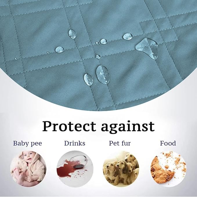 Waterproof Dog Bed Cover, Reversible Blanket Washable Pet Dog Pee Pad, Incontinence Underpads, Furniture Bed Couch Sofa Protector Cover Leak Proof for Dog Cat Kid, 82"x86" (Blue)