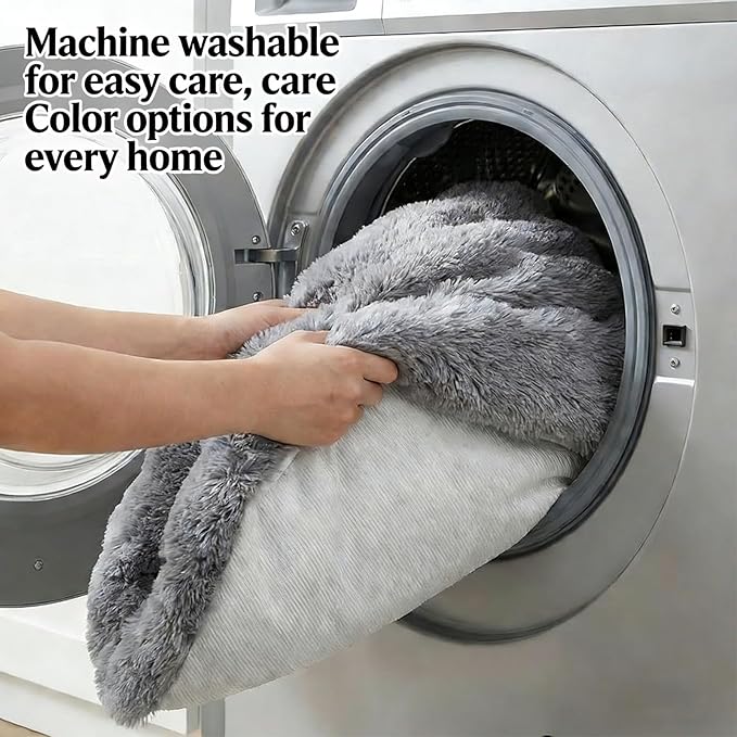 Dream Cloud Pet Sofa Bed Machine Washable Waterproof Supportive Comfort Non-Slip Plush Pet Couch Bed with Raised Edge for Sofa Car Floor, Small Medium Dogs Cats, Furniture Protector (Dark Gray)
