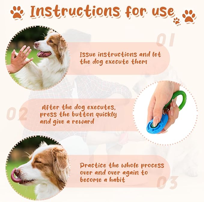 Hiboom 30 Pcs Dog Training Clicker Bulk Colorful Pet Training Clicker Cat Animal Trainer Clicker with Wrist Strap for Pet Dog Cat Horse Bird Behavioral Trainer Accessories (30 Color)
