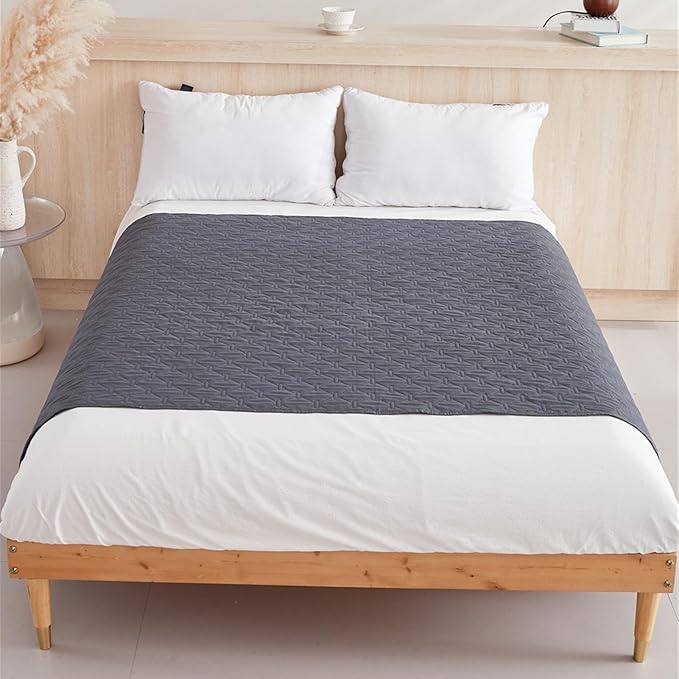 GIBZ Waterproof Dog Bed Blanket Cover Anti Slip Pet Furniture Protector Washable Large Washable Quilted Mat for Indoor, Dark Grey, 100x127cm