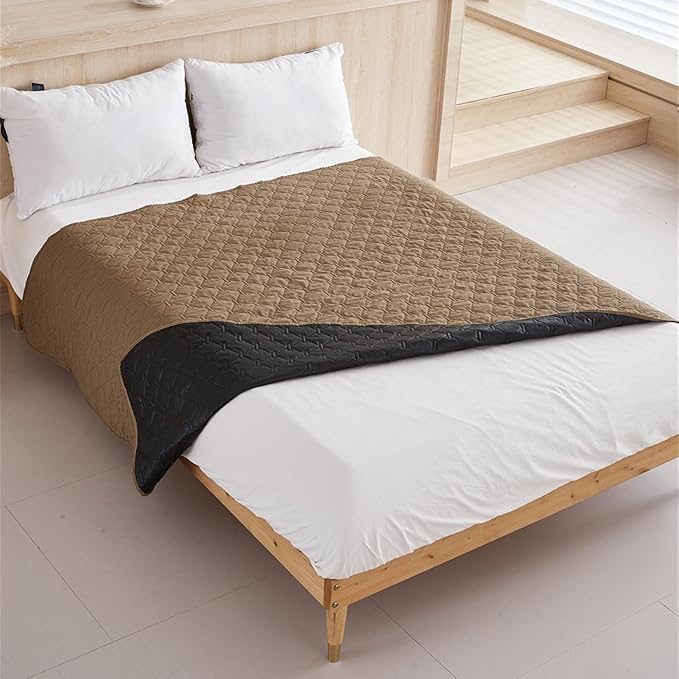GIBZ Waterproof Dog Bed Blanket Cover Anti Slip Pet Furniture Protector Washable Large Washable Quilted Mat for Indoor, Grey, 200x305cm