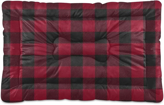 Pet Bed Red and Black Buffalo Plaid Christmas Dog Bed Mat Absorbing Non Slip Pad Pet Sleeping Mat for Small, Medium, and Large Dogs Puppy Cat 36 in x 24 in