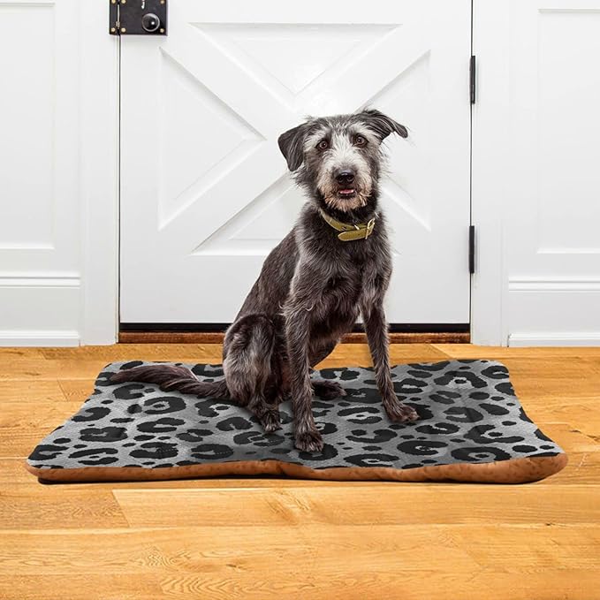 Pet Bed Leopard Print Dog Bed Mat Absorbing Non Slip Pad Pet Sleeping Mat for Small, Medium, and Large Dogs Puppy Cat 36 in x 24 in