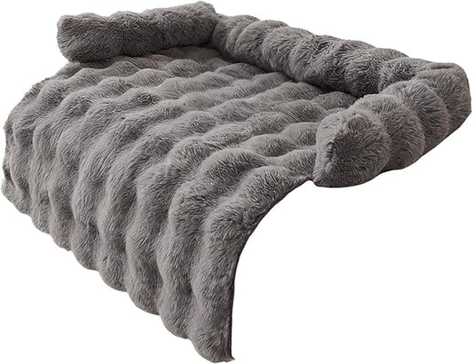 Dog Bed Couch, Raised Edge Furniture Protector with Soft Cushion, Calming Dog Bed with Plush Design, Home Kitchen Living Room, Nursery Apartment Daily Rest 29.53x29.53x3.94 inches