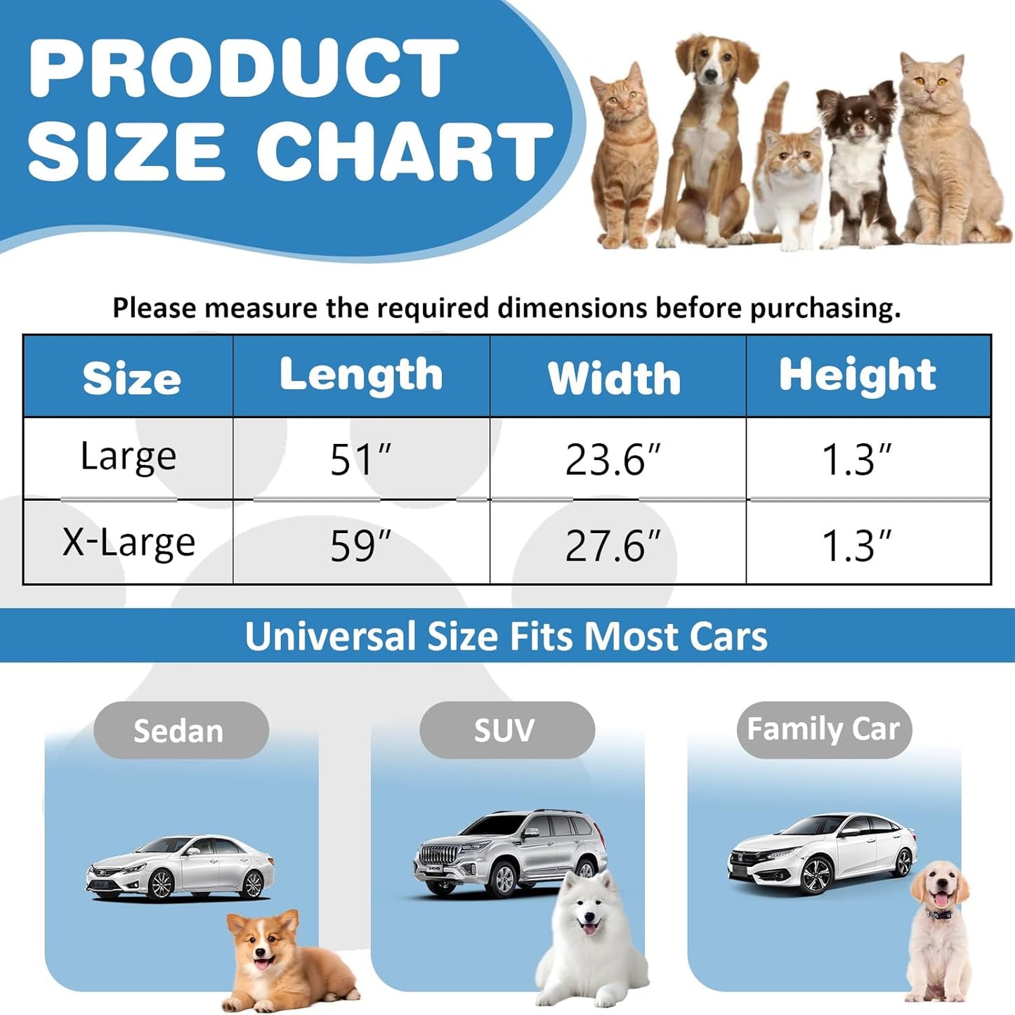 VClife Khaki Plaid Dog Car Bed Mat, Non-Slip Backseat Extender Pet Blanket, Washable Dog Bed Mat for SUVs, Sedans & Small Trucks, Portable Travel Pad for Dogs, Wear Resistant, Pet Friendly, 51"×23.6"