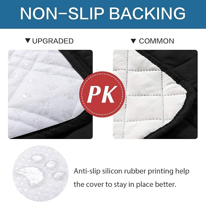 Waterproof Dog Bed Covers for Couch Protection, Water-Resistant Soft Dog Pet Blanket Anti-Slip Dog Blanket for Bed, for Furniture Bed Couch Sofa (Black,82x102inch)