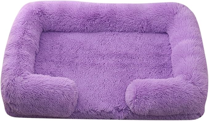 Dog Beds Large Sized dog Orthopedic, Sofa Dog Bed with Waterproof Lining and Nonskid Bottom, Rectangle Washable Dog Bed for Medium Small Dogs and Cats Comfortable ( Color : Purple , Size : 51 x 35" )