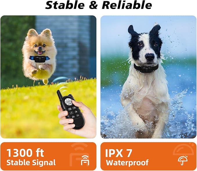 Tiniest Dog Shock Collar, Lightest Dog Training Collar with Remote for Small Dogs 5-15lbs & Medium Large Dogs/Puppies, Waterproof, Rechargeable, 1300ft Range (Black&Ultra Tiny)