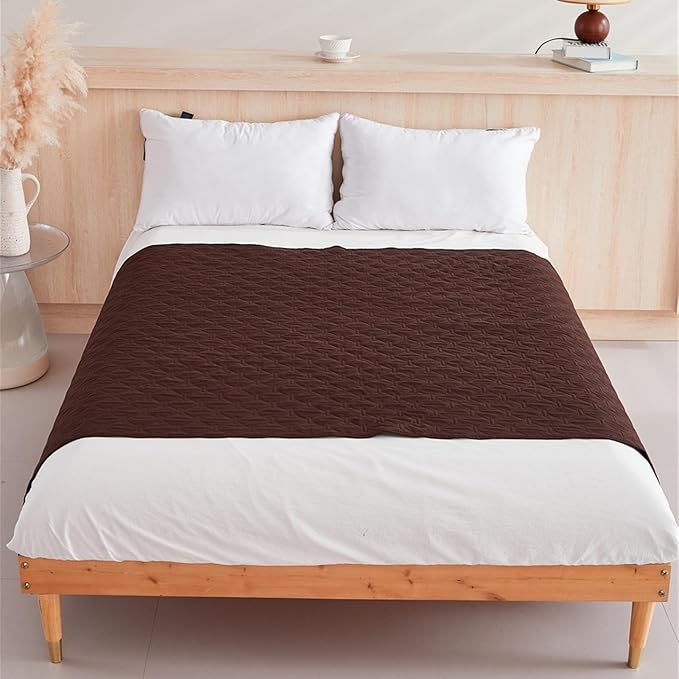 GIBZ Waterproof Dog Bed Blanket Cover Anti Slip Pet Furniture Protector Washable Large Washable Quilted Mat for Indoor, Coffee, 200x305cm