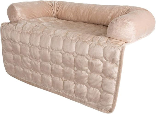 PETMAKER Furniture Protector Pet Cover with Bolster for Dogs, 35" L X 35" W, Beige