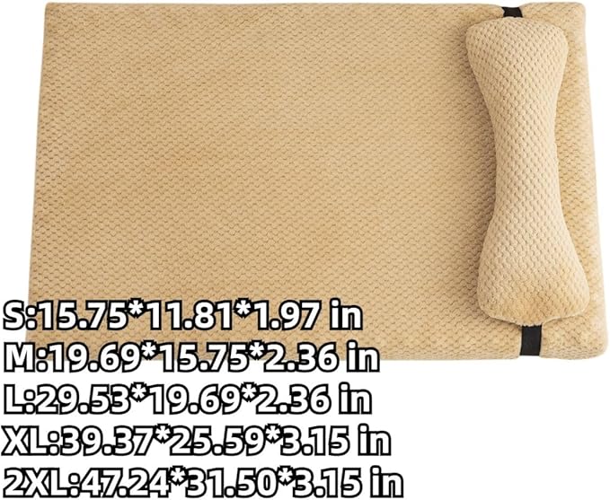 Dog Bed for Small Medium Large Dogs, Dog Mattress with Removable Pillow for Crate Kennel, Sofa Dog Bed, Super Soft Pet Bed for Dogs and Cats, Pet Beds & Furniture (Coffee,X-Large)