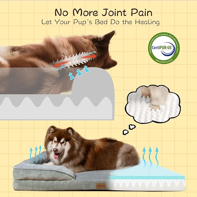 Orthopedic Dog Bed - High - Density Memory Foam, Leak - Proof Lining, Washable Zippered Cover, Durable Chew - Resistant & Non - Slip for Giant Breeds