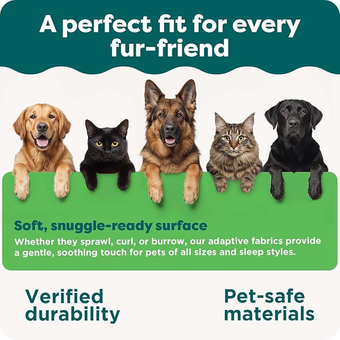 FurHaven Orthopedic Dog Bed for Large Dogs, L-Shaped Chaise Mattress with Orthopedic Egg Crate & Solid Orthopedic Foam Base for Joint Support, Washable Cover, Jumbo XL, Faux Fur & Suede, Dark Sage