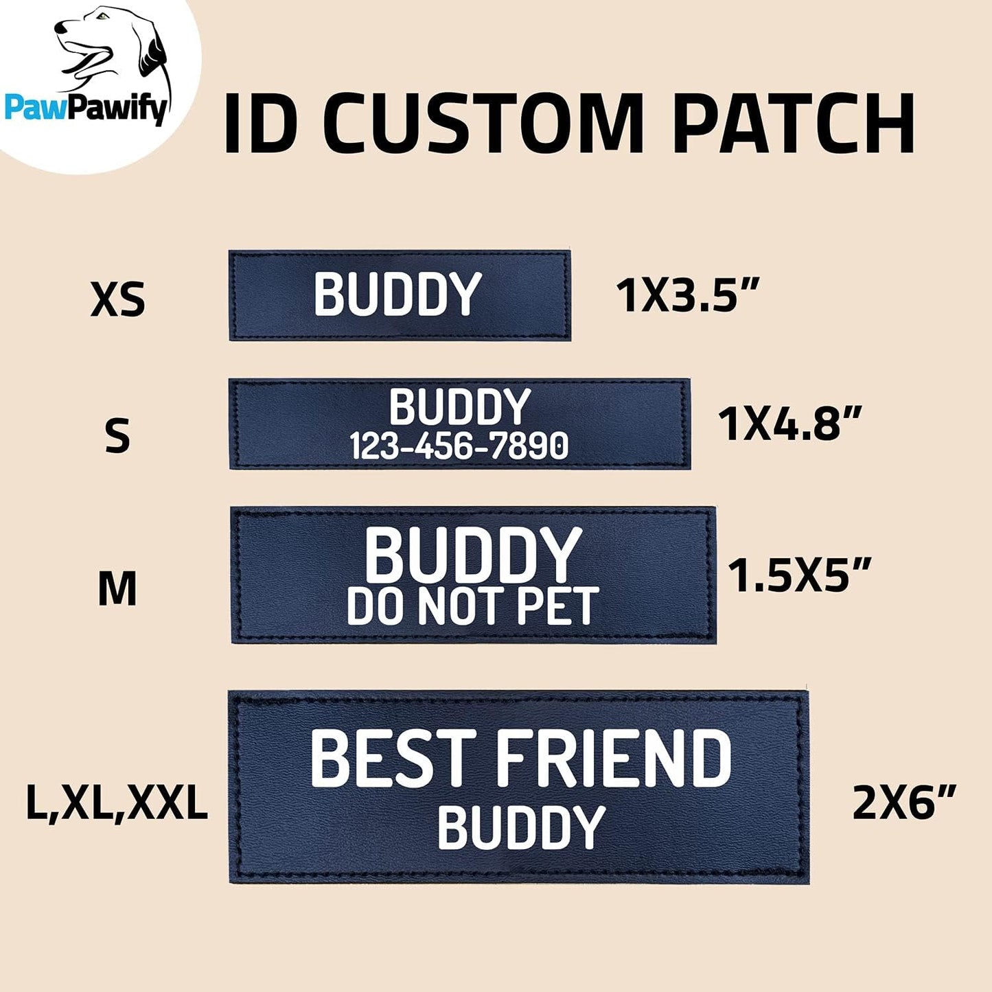 PawPawify Custom No Pull Dog Harness with Name and Phone Number, Heavy Duty Personalized Pet Vest to Prevent Tugging, Pulling, or Choking, Training and Walking (Blue, XXL (85-140 LBS))