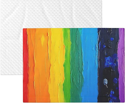 Waterproof Dog Blanket Soft Pet Blanket for Puppy Cat, Fleece Cat Throw Blankets for Furniture Bed Couch Sofa Reversible - Rainbow Colored