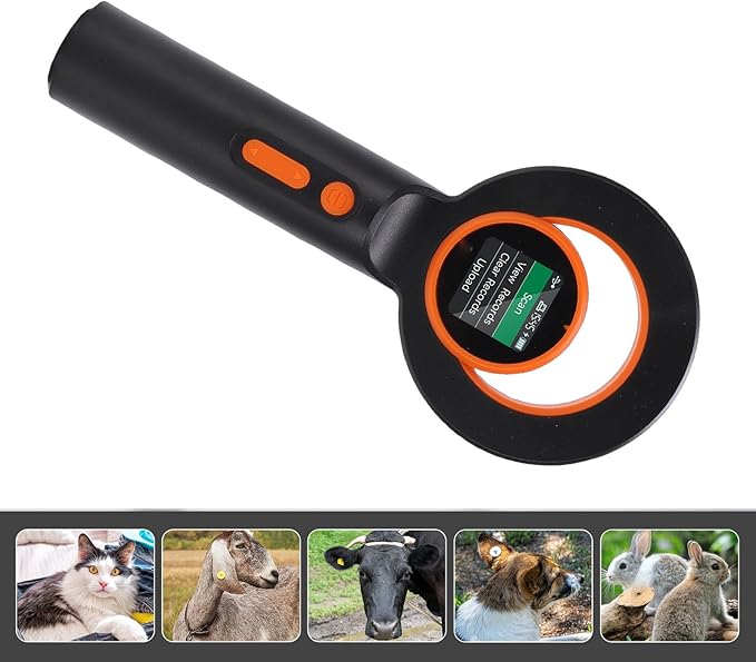 YWBL-WH Pet Chip Reader, EMID FDX B ISO11784 85 Tag Scanner with 2.4G BT USB Connectivity, for Animal Marker Glass Digital Tag Reading
