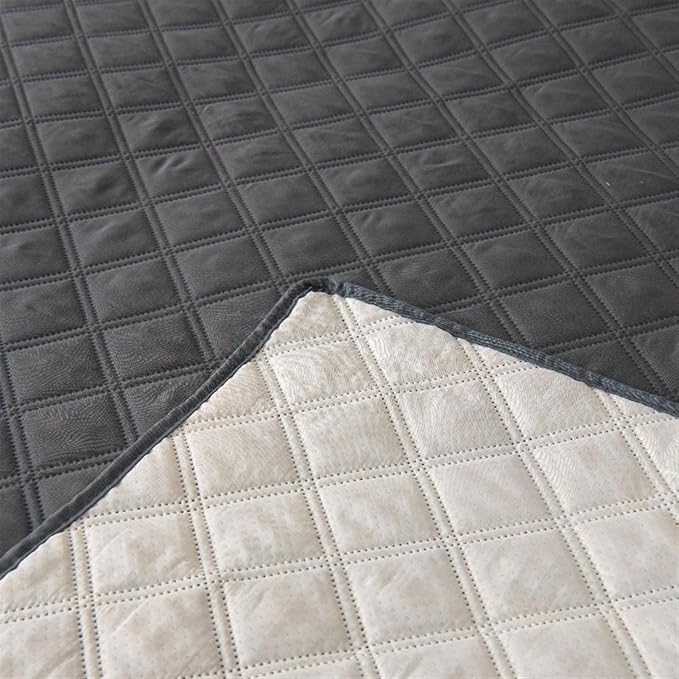 GIBZ Waterproof Dog Bed Cover Anti Slip Pet Furniture Protector Blanket Washable Thick Quilted Mat, Black, 218x208cm