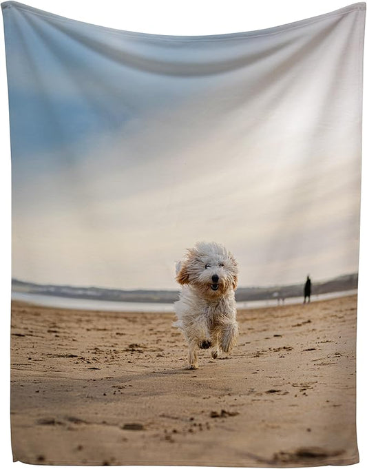 Prints Next Day – Custom 50" x 60" Fleece Pet Lightweight Blanket with Photo Upload - Gift for Dog or Cat Owners - Personalized Couch Throw - Printed in America