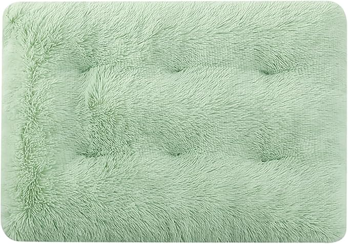 Dog Crate Mat, Dog Bed for Large Dogs, Comfy Fluffy Kennel Pad Anti-Slip for Dog beds & Furniture, Quilted Dog Bed for Pets for Medium/Small Dogs Cats (Color : Green 1, Size : 30x21)