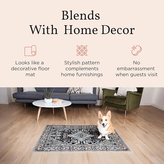 LOVEWAG Washable Dog Pee Pads, 24" x 16", Waterproof, Non-Slip, Super Absorbent, Reusable Machine-Washable, 2-Pack (Caramel Creme)