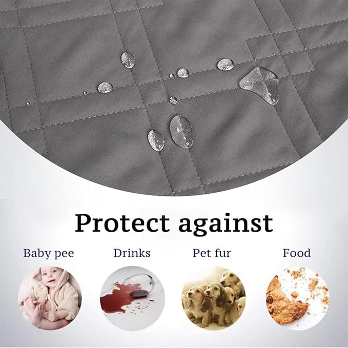 Waterproof Dog Bed Covers for Couch Protection, Water-Resistant Soft Dog Pet Blanket Anti-Slip Dog Blanket for Bed, for Furniture Bed Couch Sofa (Light Gray,82x82inch)