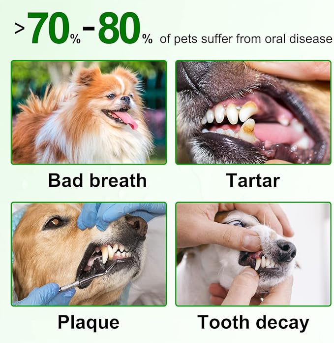 ALIVO Dental Teeth Cleaning Wipes for Dogs & Cats, Remove Bad Breath by Removing No-Rinse Dog Finger Toothbrush, Disposable Gentle Cleaning Pet Dental Care Wipes, 50pc