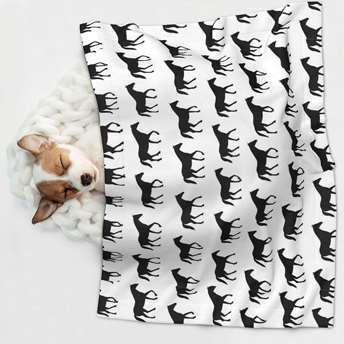 Pet Blanket for Couches and Beds, Abstract Horse, Reversible Double Sided Plush Design with Soft Bumpy Texture and Smooth Surface, Furniture Protector