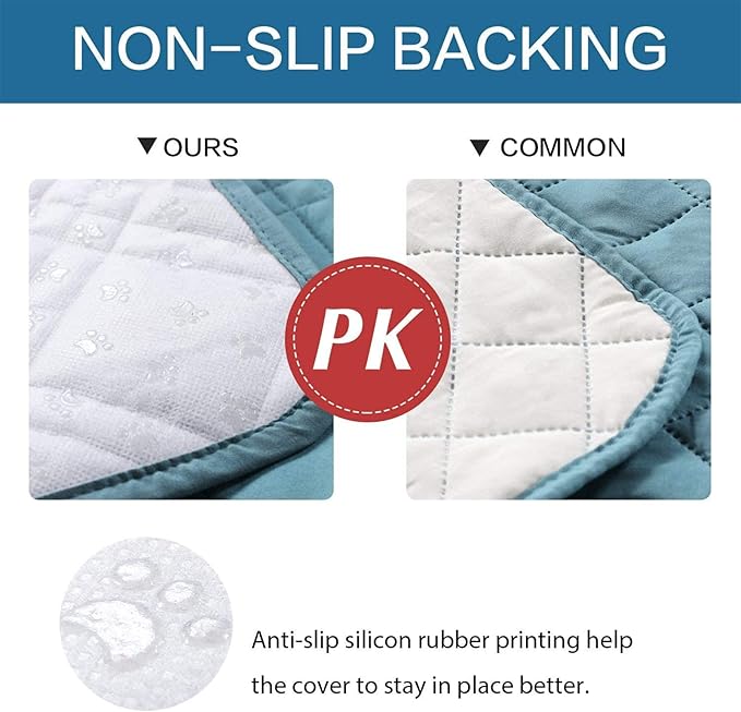 Waterproof Dog Bed Covers for Couch Protection, Water-Resistant Soft Dog Pet Blanket Anti-Slip Dog Blanket for Bed, for Furniture Bed Couch Sofa (Gray Blue,82x82inch)