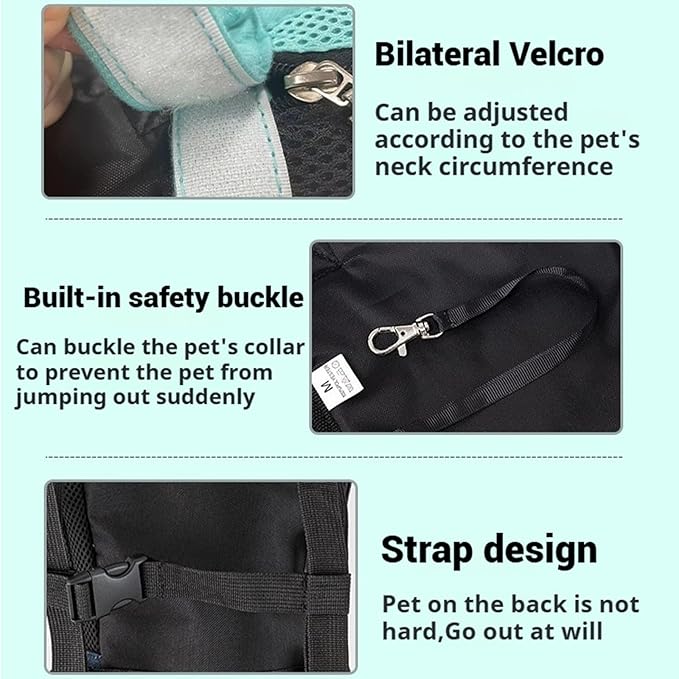 Portable Pet Carrier Backpack, Adjustable Pet Front Cat Dog Carrier Backpack Travel Bag for Small Medium Dogs Cats Puppies, Cat Backpack Carrier for Hiking Cycling (C, L)