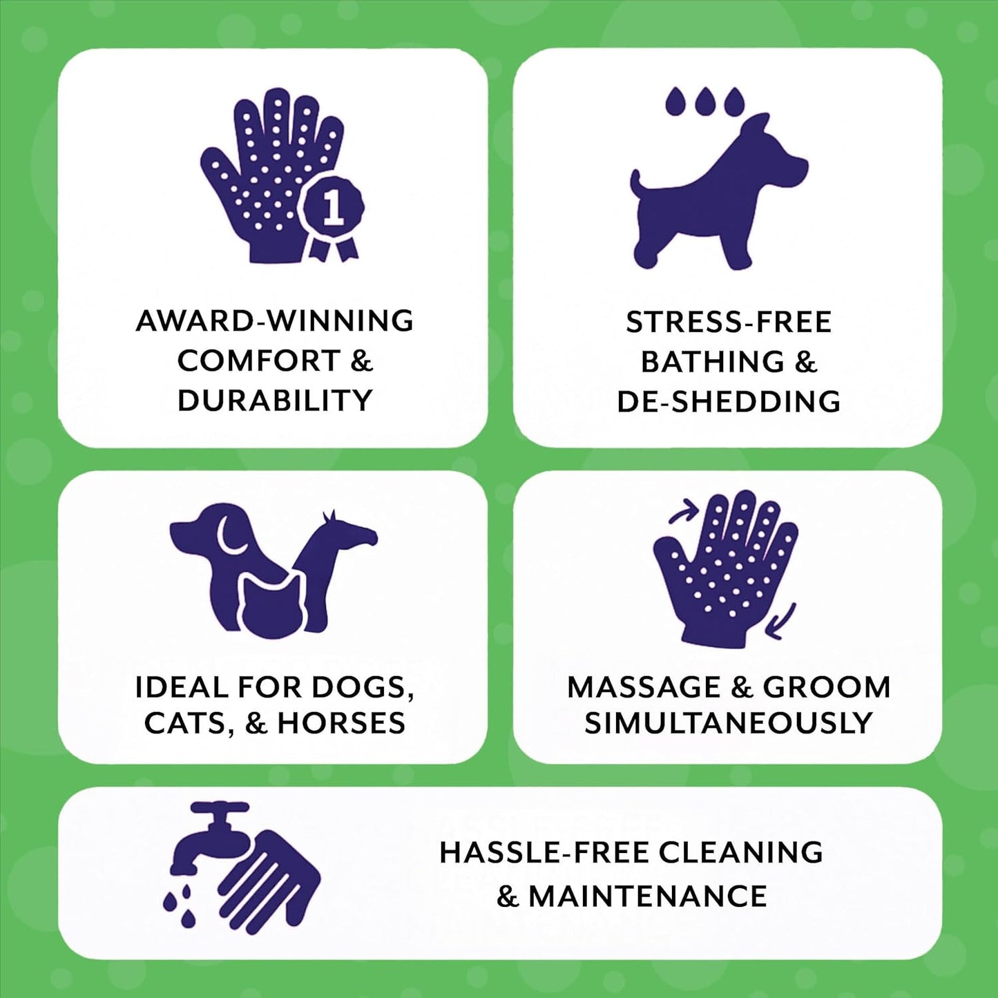 H HANDSON Pet Grooming Gloves - Patented #1 Ranked, Award Winning Shedding, Bathing, & Hair Remover Gloves - Gentle Brush for Cats, Dogs, and Horses (Grey, X-Large)