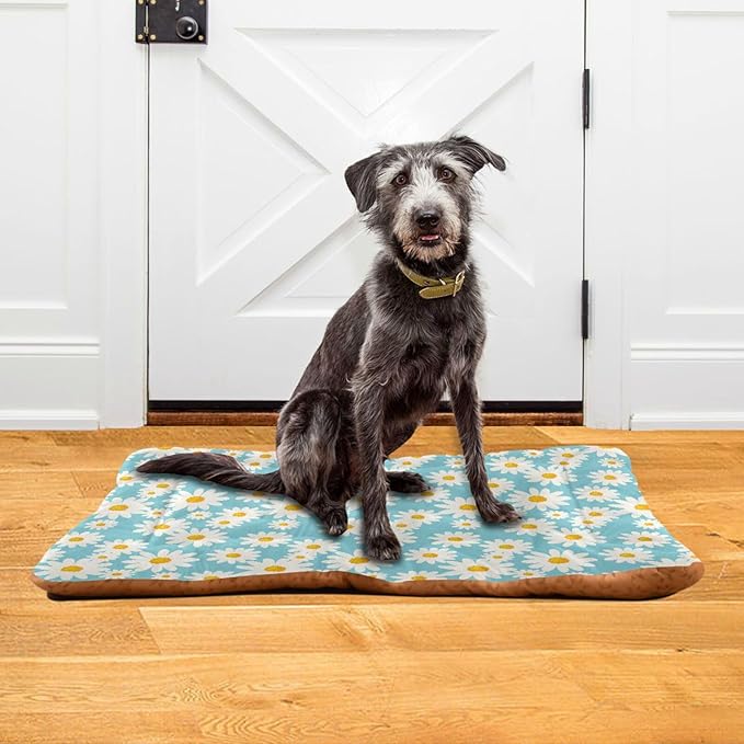 Pet Bed Daisy Floral Dog Bed Mat Absorbing Non Slip Pad Pet Sleeping Mat for Small, Medium, and Large Dogs Puppy Cat 36 in x 24 in