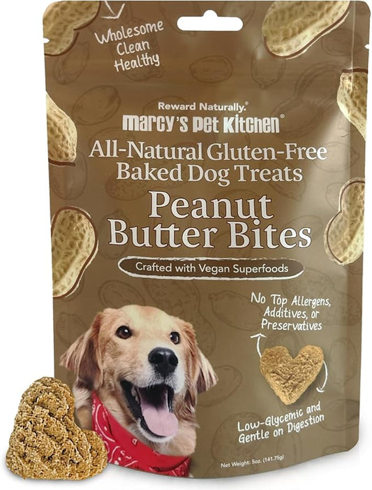 Marcy's Pet Kitchen-Diabetic- All Natural, Crunchy, Peanut Butter Dog Treats - Vet Approved- No Preservatives-Vegan, Gluten Free, Human Grade - Crunchy-Made in The USA, Healthy Peanut Butter Treats