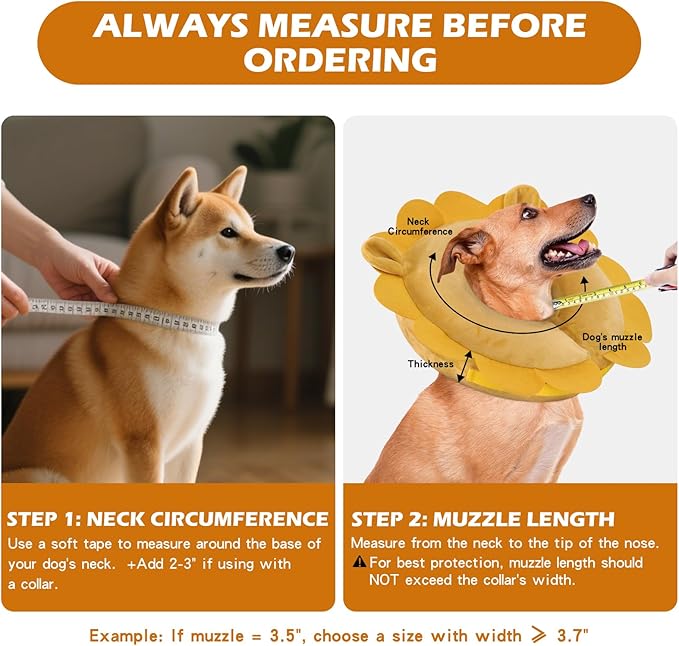 IEUUMLER Inflatable Recovery Dog Collar, Protective Donut Cone, Adjustable Soft Collar for Dog and Cat After Surgery Prevent from Biting & Scratching EU002 - Unicorn L+