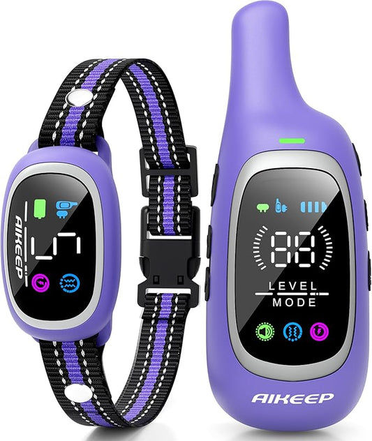 2-in-1 Dog Shock Collar and Bark Collar for Dogs – 3300FT Dog Training Collar with Remote, IP67 Waterproof e Collar with Anti-Bark/Beep/Vibration/Shock Modes for Small Medium Large Dog(8-120Lbs)