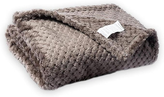 Pet Blanket Warm Soft Dog Blankets Washable Cat Throw Blankets Sofa Bed Couch Furniture Protector Cover for Small Medium Large Dogs Cats, Khaki, 39" x 63"