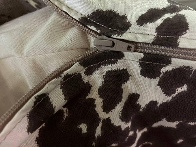 Organic Cotton Canvas Dog Bed: Removable Cover, Natural Fill - Made in USA (Cow Print Brown White, X Small 18" x 6" inches)