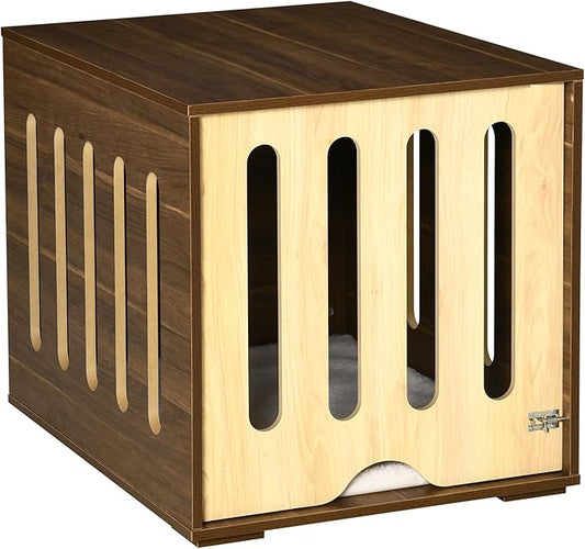 Dog Crate Furniture End Table with Removable Door, Dogs Cage House Kennel Indoor Bed with Safety Lock for Small Medium Dogs,Brown