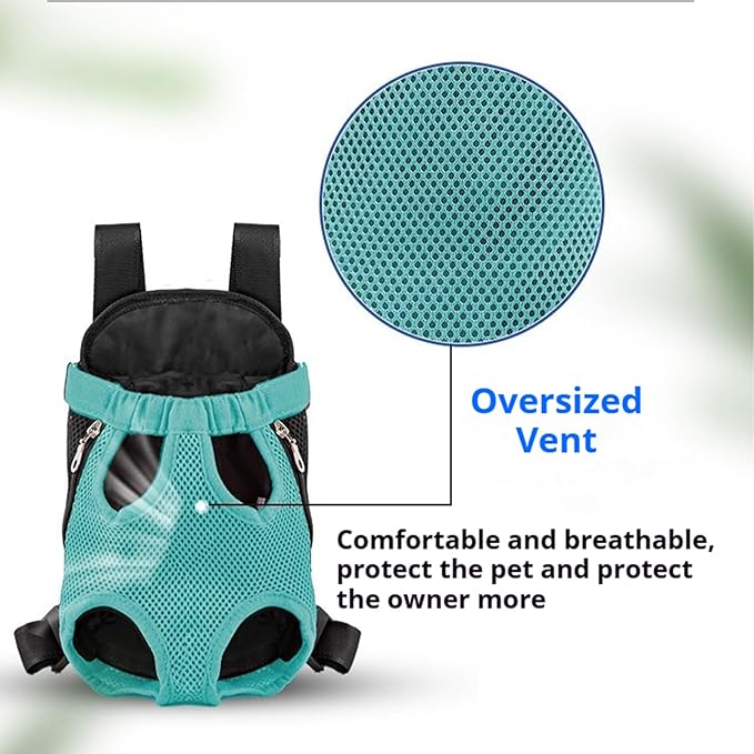 Portable Pet Carrier Backpack, Adjustable Pet Front Cat Dog Carrier Backpack Travel Bag for Small Medium Dogs Cats Puppies, Cat Backpack Carrier for Hiking Cycling (J, XL)